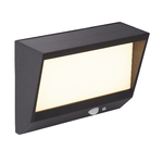 Applique Solare Alluminio Nero Policarbonato Bianco Led 2W 3000K Orizzontale