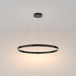 Lampadario A Sospensione Moderno Rim Alluminio Nero Luce Led 51W