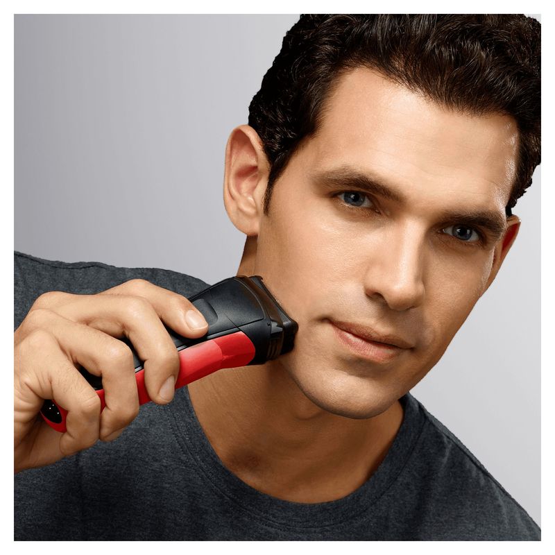 Braun-Series-3-300s-Foil-Shaver-Trimmer-Rasoio-elettrico-da-barba-Rosso