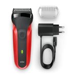 Braun-Series-3-300s-Foil-Shaver-Trimmer-Rasoio-elettrico-da-barba-Rosso