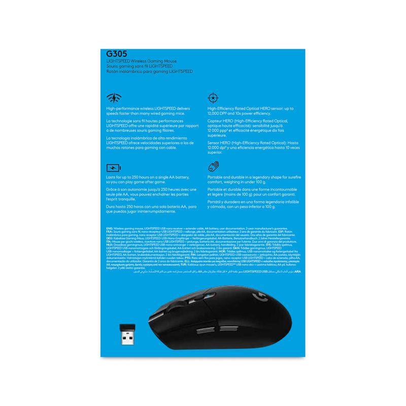 Logitech-G-G305-mouse-Mano-destra-RF-senza-fili---Bluetooth-Ottico-12000-DPI