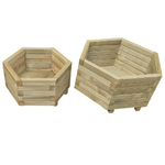 vidaXL Set Letti Rialzati da Giardino 2 pz in Legno di Pino Impregnato