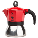 Bialetti Moka induction 0,1 L Rosso, Argento