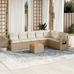 vidaXL Set Divano da Giardino 8 pz con Cuscini Beige in Polyrattan