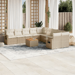 vidaXL Set Divani da Giardino 11 pz con Cuscini Beige in Polyrattan