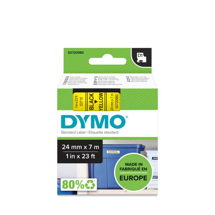 DYMO-D1---Standard-Etichette---Nero-su-giallo---24mm-x-7m