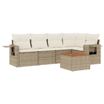 vidaXL Set Divano da Giardino 6 pz con Cuscini Beige in Polyrattan