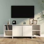 vidaXL Mobile TV Bianco Lucido 130x35x50 cm in Truciolato