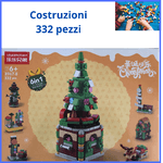 Giochi per bambini giocattoli regali di natale set costruzioni natalizie  6 in 1 mattoncini tipo lego 332 pezzi albero renna casa camion