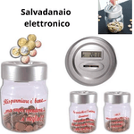 Salvadanaio elettronico in plastica conta soldi digitale vintage per contamonete  conta monete barattolo soldi con scritte assortite