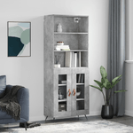 Credenza Grigio Cemento 69,5x34x180 cm in Legno ingegnerizzato