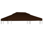 Copertura Superiore per Gazebo a 2 Strati 310g/m² 4x3m Marrone