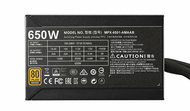 Cooler-Master-MasterWatt-650-alimentatore-per-computer-650-W-24-pin-ATX-ATX-Nero