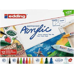 Edding Acrylic Nero, Blu, Verde, Azzurro, Verde chiaro, Rosa, Viola, Rosso, Bianco, Giallo 12 pz