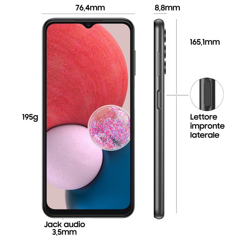 Samsung-Galaxy-A13-168-cm--6.6---Doppia-SIM-Android-12-4G-USB-tipo-C-4-GB-128-GB-5000-mAh-Nero
