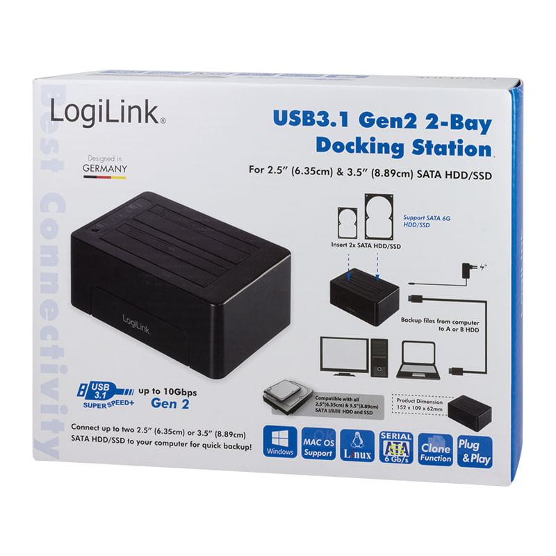 LogiLink-QP0028-docking-station-per-unita--di-archiviazione-USB-3.2-Gen-2--3.1-Gen-2--Type-C-Nero