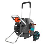 Gardena AquaRoll L Easy Carrello avvolgitubo Manuale Nero, Blu, Arancione