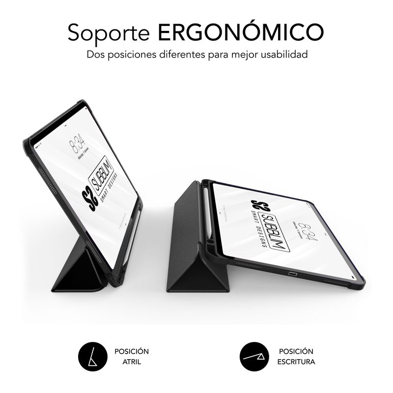 Custodia-Subblim-esclusiva-per-iPad-10a-generazione-109-pollici---Custodia-antiurto---Bordi-rinforzati---Cover-posteriore-rigida---Design-ultraleggero---Funzione-stand---Spazio-per-Apple-Pencil---Chiusura-magnetica---Colore-nero