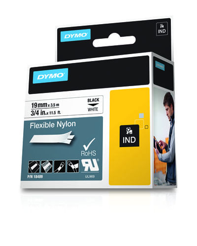 DYMO-Nylon-Flessibile-IND--Dymo-18489-19mm-x-3.5m-Black-On-White-Flexible-Nylon-Tape---S0718120-