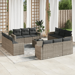 vidaXL Set Divani da Giardino 13 pz con Cuscini Grigio in Polyrattan