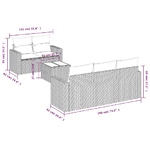 vidaXL Set Divano da Giardino 6 pz con Cuscini Grigio in Polyrattan