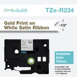 Brother TZE-R234 nastro per etichettatrice Oro su bianco