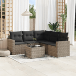 vidaXL Set Divano da Giardino 6 pz con Cuscini Grigio in Polyrattan