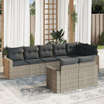 vidaXL Set Divano da Giardino 8 pz con Cuscini Grigio in Polyrattan