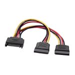 AISENS A131-0353 cavo SATA 0,2 m SATA a 15 pin 2 x SATA a 15 pin Nero, Rosso, Giallo