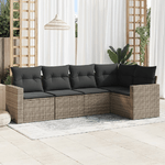 vidaXL Set Divano da Giardino 5 pz con Cuscini Grigio in Polyrattan