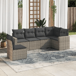 vidaXL Set Divano da Giardino 6 pz con Cuscini Grigio in Polyrattan