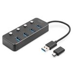 Digitus Hub USB 3.0 4 porte attivabile alloggiamento in alluminio (USB3.0 HUB 4-PORT SWITCH ALU - SWITCH ALUMINIUM CASE)