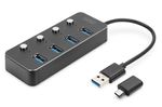 Digitus-Hub-USB-3.0-4-porte-attivabile-alloggiamento-in-alluminio