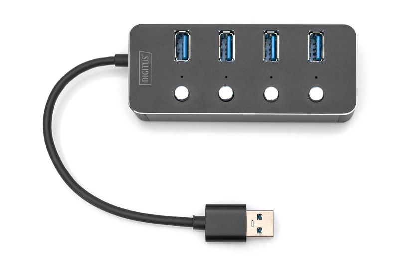 Digitus-Hub-USB-3.0-4-porte-attivabile-alloggiamento-in-alluminio