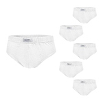 Set 6 Pezzi Uomo Slip LIABEL Cotone Elasticizzato Bianco Tg Forti 1104