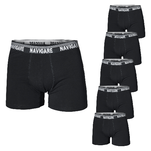 Set 6 Paia Boxer Uomo NAVIGARE Cotone Bielastico Nero