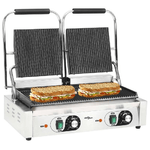 vidaXL Doppia Griglia per Panini Scanalata 3600 W 57x30,5x20 cm