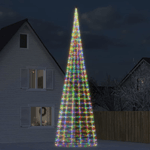 vidaXL Illuminazione Albero Natale su Pennone 3000LED Colorato 800cm