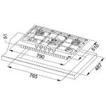 Franke-FHNE-805-4G-TC-XS-C-Nero-Acciaio-inossidabile-Da-incasso-Gas-5-Fornello-i-