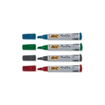 BIC Marking 2300 marcatore permanente Punta smussata Nero, Blu, Verde, Rosso 4 pz