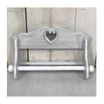 Trade Shop Traesio-portarotolo Parete Carta Cucina Rotolo Scottex Legno Bianco Con Cuore Shabby -