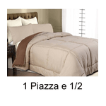 Trade Shop Traesio-trapunta Doubleface Matrimoniale 1 Piazza E 1/2 Mezza Beige Marrone Anallergico -