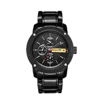 Trade Shop Traesio-curren Orologio Al Quarzo Da Uomo Stile Sportivo/militare In Acciaio Data Nero -