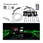 Trade Shop Traesio-striscia Led Fluorescente Luci Ambiente Illuminazione Auto Con App Smartphone -