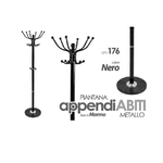 Trade Shop Traesio-appendiabiti Nero 176 Cm In Metallo Attaccapanni Con Piantana Base In Marmo -