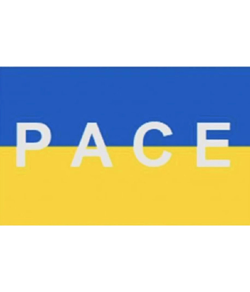 Trade Shop Traesio-bandiera Della Pace 70x100cm Ucraina Con Asola Laterale Da Bastone In Tessuto -