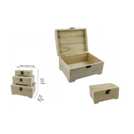 Trade Shop Traesio-set 3 Scatole In Legno Dipinger Decoupage Portagioie Matrioska Scatola Cofanetto -