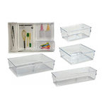 Trade Shop Traesio-set 4pz Organizzatori Cassetti Divisori Plastica Portaoggetti Organizer Salvaspazio -