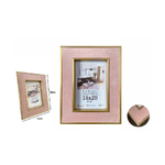 Trade Shop Traesio-cornice Per Foto Portafoto Poster Quadri Tele 15 X 20cm Rosa Con Bordi Oro 70317 -