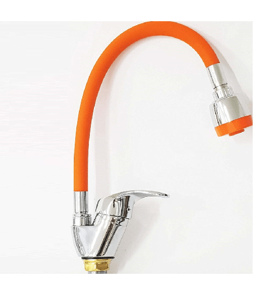 Cleafe-miscelatore Lavello Easy_52855a Arancio Cromato Acciaio Lavandino A Doccetta 360 -